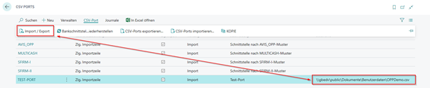 Zlg. Import via CSV Port ohne Standardschnittstelle