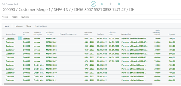 Proposal List summary