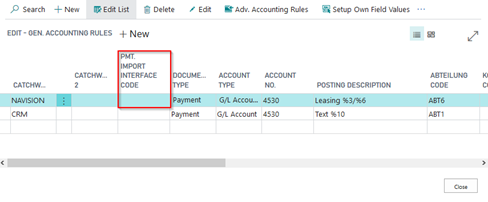 Acc. Rule Interface Code