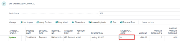 Own Field setup result