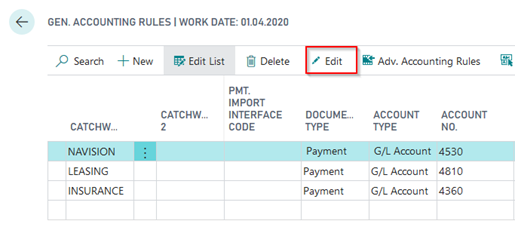 Edit Accounting Rules