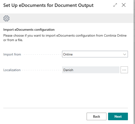 Choosing eDocuments configuration import method