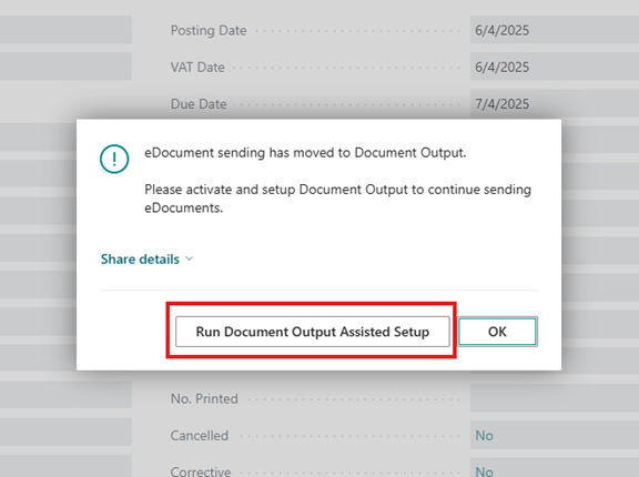 eDocument error message