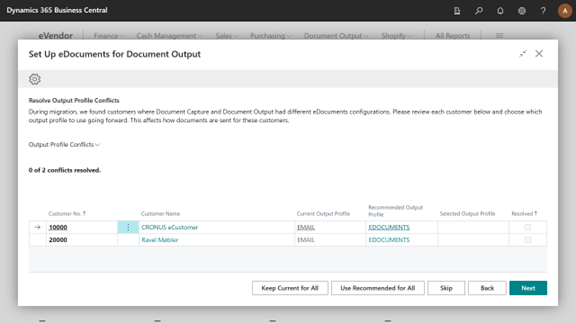 Resolving output profile conflicts