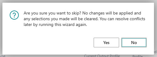 Skipping conflict resolution dialog